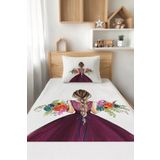 Talia Home Çiçekli Kız Desenli Tek Kişilik Çocuk Pike Takımı TLAP-295
