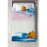 Talia Home Çocuk Odası Bebek Odası Deniz Desen Yatak Örtüsü - 140 x 220 cm - Beyaz