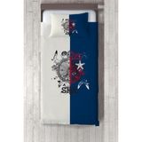 Talia Home Çocuk Odası Bebek Odası Denizci Desenli Yatak Örtüsü TLAY-184 - 140 x 220 cm - Mavi