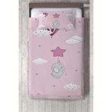 Talia Home Çocuk Odası Bebek Odası Fil Desen Yatak Örtüsü - 140 x 220 cm - Pembe
