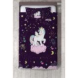 Talia Home Çocuk Odası Bebek Odası Pegasus Yatak Örtüsü - 140 x 220 cm - Mor