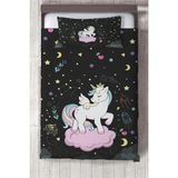 Talia Home Çocuk Odası Bebek Odası Pegasus Yatak Örtüsü - 140 x 220 cm - Siyah