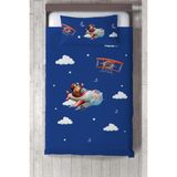 Talia Home Çocuk Odası Bebek Odası Pilot Yatak Örtüsü - 140 x 220 cm - Mavi