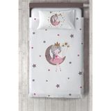 Talia Home Çocuk Odası Bebek Odası Prensesli Yatak Örtüsü TLAY-085 - 140 x 220 cm - Beyaz