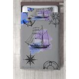 Talia Home Çocuk Odası Gemi Desenli Yatak Örtüsü - 175 x 220 cm - Gri