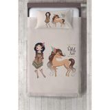 Talia Home Çocuk Odası Kızıldereli Yatak Örtüsü TLAY-044 - 140 x 220 cm - Bej