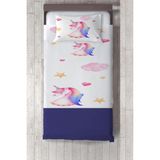 Talia Home çocuk ve Bebek Odası Mor Pegasus Desen Yatak Örtüsü TLAY-131 - 270 x 220 cm