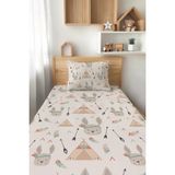 Talia Home Dekoratif Kızıldereli Desenli Tek Kişilik Çocuk Pike Takımı Tlap-045 - Renkli
