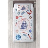 Talia Home denizci Macera Desenli Çocuk Odası Yatak Örtüsü TLAY-192 - 331 x 220 cm - Beyaz