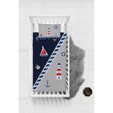 Talia Home Denizci Sailor Desen Bebek Nevresim Takımı Çarşaflı TLABN-089 - Lacivert - 100 x 150 cm