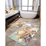 Talia Home Digital Baskılı 2'li Banyo Paspas Seti TLAHMP-076 - Turkuaz