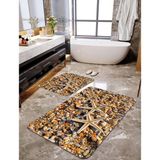 Talia Home Digital Baskılı Deniz Yıldızı Desenli 2'li Banyo Paspas Seti TLAHMP-075 - Krem