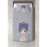 Talia Home dijital Baskılı Kız Çocuk Odası Yatak Örtüsü TLAY-176 - 315 x 220 cm - Gri