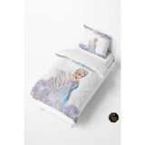 Talia Home Elsa Desenli Bebek ve Çocuk Nevresim Takımı 160 x 220 cm Beyaz Renkli Pamuk Saten TLAN-028