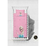 Talia Home Elsa Desenli Elsalı Bebek Nevresim Takımı Çarşaflı TLABN-069 - Pembe - 100 x 150 cm