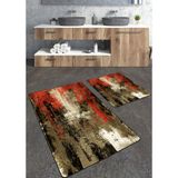 Talia Home Eskitme Desenli 2'li Banyo Paspas Seti TLAHMP-135 - Çok Renkli