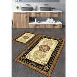 Talia Home Etnik 4 Desenli 2'li Banyo Paspas Seti TLAHMP-182 - Siyah