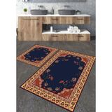 Talia Home Etnik 6 Desenli 2'li Büyük Boy Banyo Paspas Seti - Lacivert - Renk