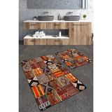 Talia Home Etnik Desenli 2'li Banyo Paspas Seti TLAHMP-228 - Çok Renkli