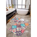 Talia Home Etnik Desenli 2'li Banyo Paspas Seti TLAHMP-253 - Çok Renkli