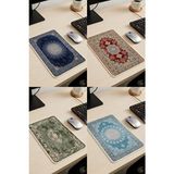 Talia Home Etnik Otantik Desenli Çok Amaçlı Mini Halı Mousepad - Bardak Altlığı - Çaydanlık Altlığı 4 Adet - Çok Renkli