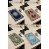 Talia Home Etnik Otantik Desenli Çok Amaçlı Mini Halı Mousepad - Bardak Altlığı - Çaydanlık Altlığı 4 ADET