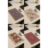 Talia Home Etnik Otantik Motifli Çok Amaçlı Mini Halı Mousepad - Bardak Altlığı - Çaydanlık Altlığı 4 ADET
