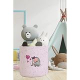 Talia Home Fil Desenli Çocuk ve Bebek Odası Düzenleyici Oyuncak Sepeti TLAS-010 - Pembe
