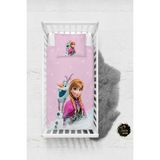 Talia Home Frozen Anna Desenli Bebek Nevresim Takımı Çarşaflı TLABN-004 - Pembe - 100 x 150 cm