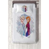 Talia Home Frozen Elsa & Anna Desenli Çocuk ve Bebek Odası Yatak Örtüsü TLAY-306 - 443 x 220 cm - Beyaz
