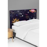 Talia Home Galaksi Gezegen Desenli Çocuk Odası Yatak Baza Başlık Kılıfı TLABK-037 - Renkli - 120 x 120 cm