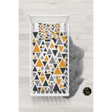 Talia Home Geometrik Üçgen Desenli Bebek Nevresim Takımı Çarşaflı TLABN-282 - Turuncu - 100 x 150 cm