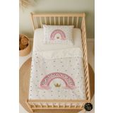 Talia Home Gökkuşağı Desenli Bebek Beşik Nevresim Takımı Çarşaflı Tlabn-305