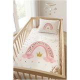 Talia Home Gökkuşağı Desenli Bebek BEŞİK Pike Yatak Örtüsü TLABP-305
