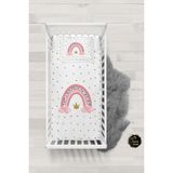 Talia Home Gökkuşağı Desenli Bebek Nevresim Takımı Çarşaflı TLABN-305 - Beyaz - 100 x 150 cm