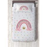 Talia Home Gökkuşağı Desenli Çocuk ve Bebek Odası Yatak Örtüsü TLAY-305 - 442 x 220 cm - Pembe