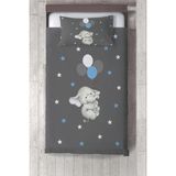 Talia Home gri Balonlu Fil Desenli Yatak Örtüsü TLAY-285 - 422 x 220 cm