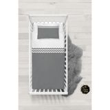 Talia Home Gri Beyaz Zigzag Desenli Bebek Nevresim Takımı Çarşaflı TLABN-207 - 100 x 150 cm