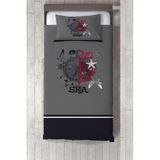 Talia Home Gri denizci Desenli Çocuk Odası Yatak Örtüsü TLAY-185 - 324 x 220 cm - Siyah