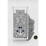 Talia Home Gri Denizyıldızı Çapa Desen Bebek Nevresim Takımı Çarşaflı TLABN-090 - 100 x 150 cm