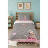 Talia Home Gri Elsa Desenli Tek Kişilik Çocuk Yorganı Uyku Seti TLAG-201