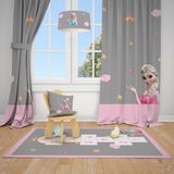Talia Home Gri Elsalı Çocuk ve Bebek Odası Fon Perdesi 2 Kanat TLA-201 - 140 x 220 cm