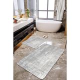Talia Home Gri Renk Geçişli 2'Lİ Banyo Paspas Seti TLAHMP-242