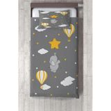 Talia Home gri Sarı Bulutlar Desenli Yatak Örtüsü TLAY-298 - 435 x 220 cm