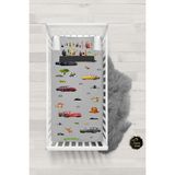 Talia Home Gri Sevimli Hayvanlar Mcqueen Desenli Bebek Nevresim Takımı Çarşaflı TLABN-229 - 100 x 150 cm