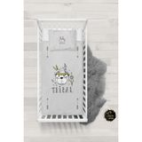 Talia Home Gri Tribal Desenli Bebek Nevresim Takımı Çarşaflı TLABN-043 - 100 x 150 cm