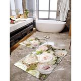 Talia Home GÜL Desenli 2'li Banyo Paspas Seti TLAHMP-073 - Pudra