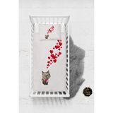 Talia Home Kalp ve Kedi Desenli Bebek Nevresim Takımı Çarşaflı TLABN-157 - Bej - 100 x 150 cm