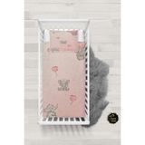 Talia Home Kalpli Fil Desenli Bebek Nevresim Takımı Çarşaflı TLABN-272 - Pembe - 100 x 150 cm