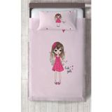 Talia Home Kalpli Pembe Çocuk ve Bebek Odası Yatak Örtüsü - 152 x 220 cm - Pudra